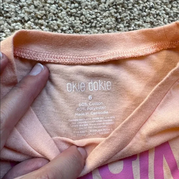 4 - Okie Dokie Girls short sleeve shirts size 6 - Pink, purple, yellow, orange - Picture 9 of 9